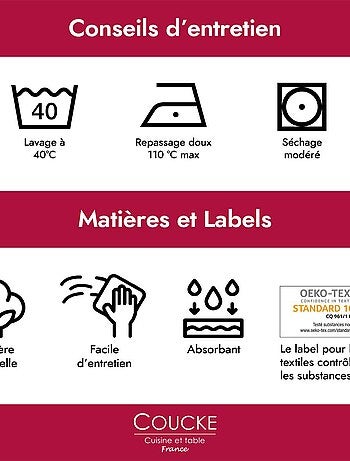 Lot de 2 torchons imprimés en coton, BRASSERIE ET GRILLADES