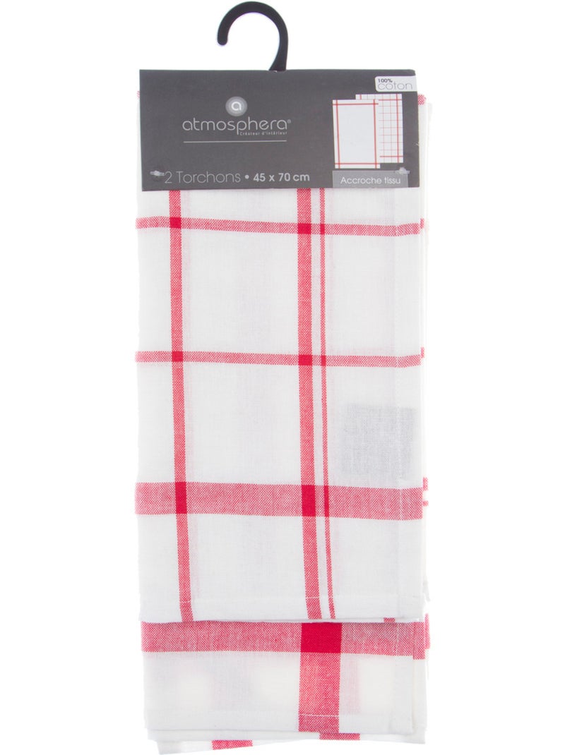 Lot de 2 torchons imprimés TRADITION Rouge - Kiabi