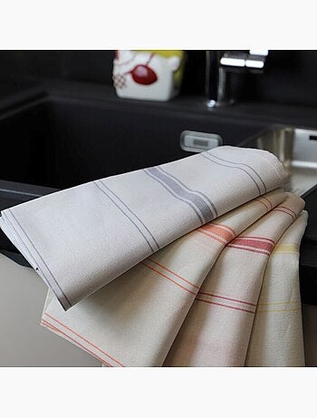 Lot de 2 torchons métis lin-coton BRASSERIE