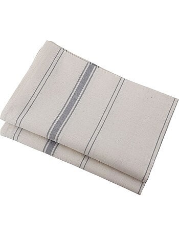 Lot de 2 torchons métis lin-coton BRASSERIE