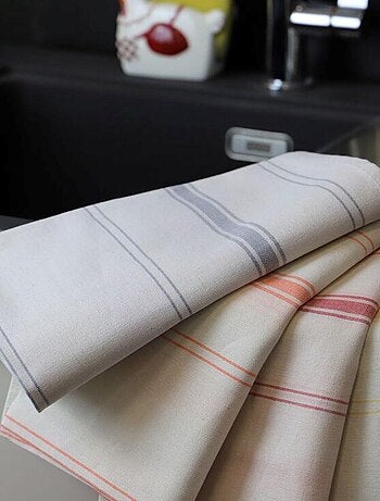 Lot de 2 torchons métis lin-coton BRASSERIE