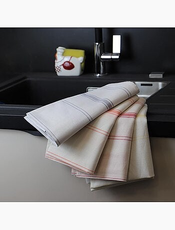 Lot de 2 torchons métis lin-coton BRASSERIE