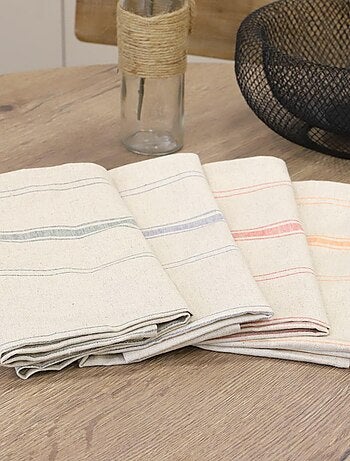 Lot de 2 torchons métis lin-coton naturel BRASSERIE