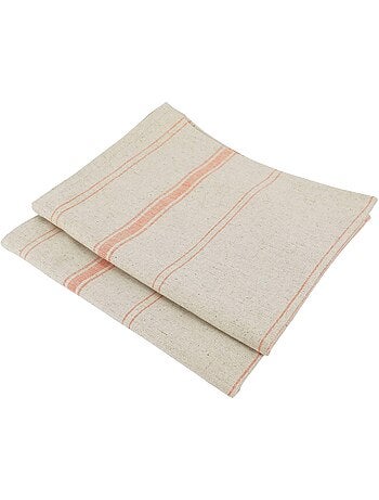 Lot de 2 torchons métis lin-coton naturel BRASSERIE