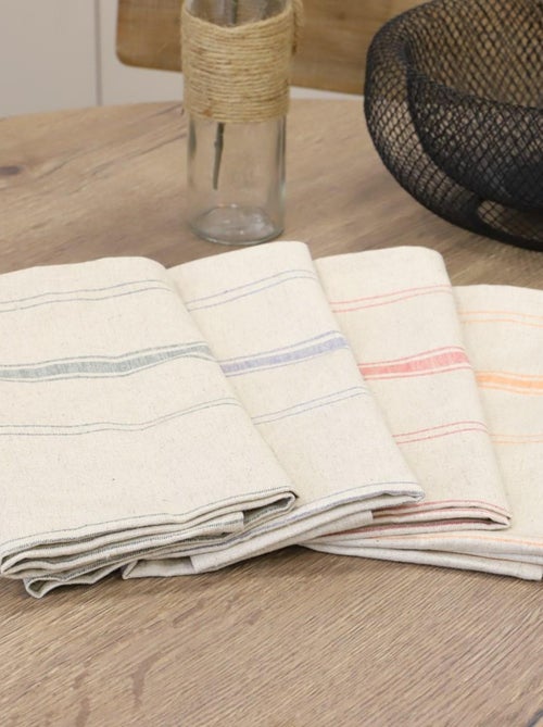 Lot de 2 torchons métis lin-coton naturel BRASSERIE - Kiabi