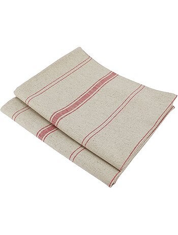 Lot de 2 torchons métis lin-coton naturel BRASSERIE
