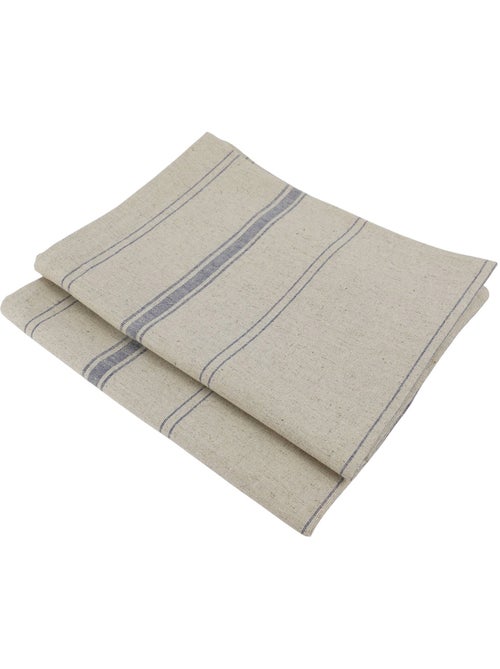 Lot de 2 torchons métis lin-coton naturel BRASSERIE - Kiabi