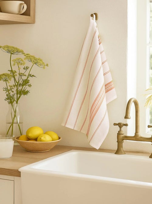Lot de 2 Torchons rayé – Absorbant et décoratif - Kiabi