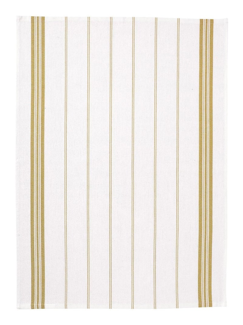 Lot de 2 torchons rayé jaune 50 x 70 cm  Coton  Absorbant et décoratif Jaune - Kiabi