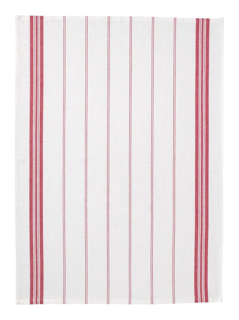 Lot de 2 torchons rayé rouge 50 x 70 cm  Coton  Absorbant et décoratif Rouge - Kiabi