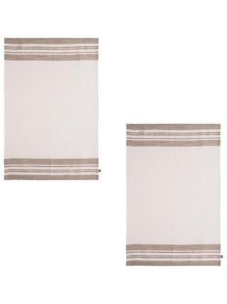 Lot de 2 torchons unis en lin, ALBATRE