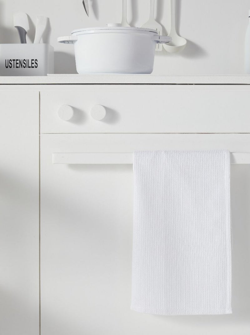Lot de 2 torchons vaisselle en coton KITCHEN Blanc - Kiabi