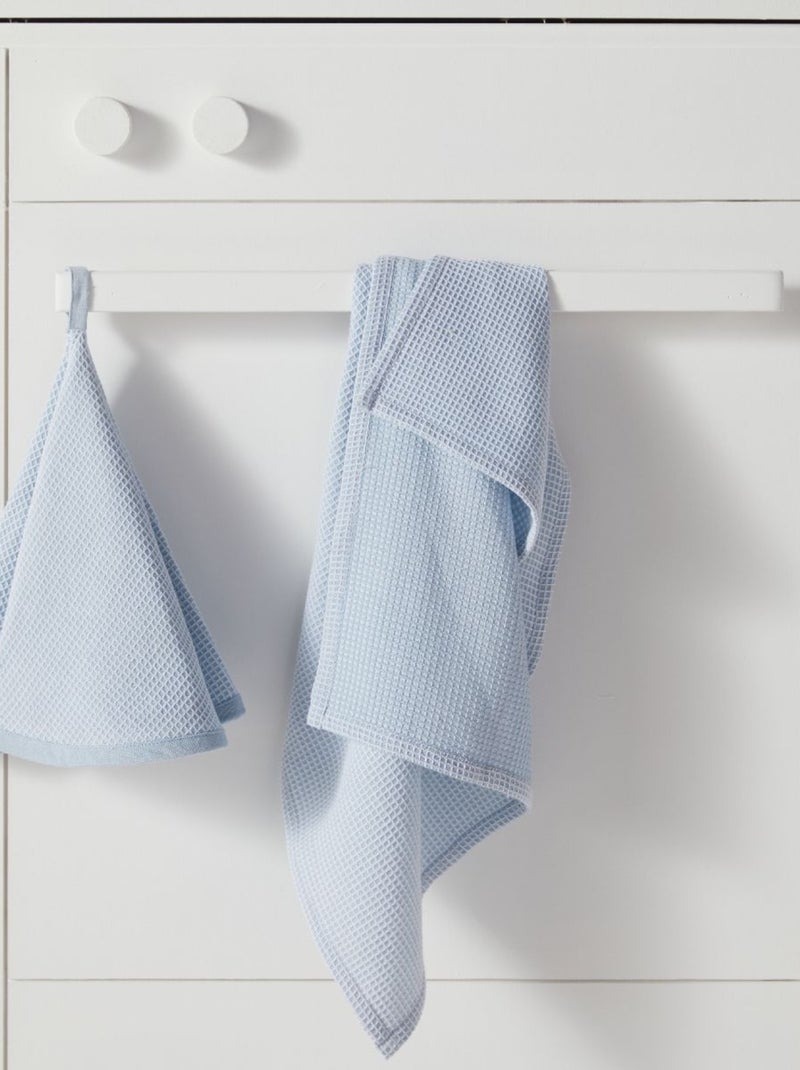 Lot de 2 torchons vaisselle en coton KITCHEN Bleu - Kiabi