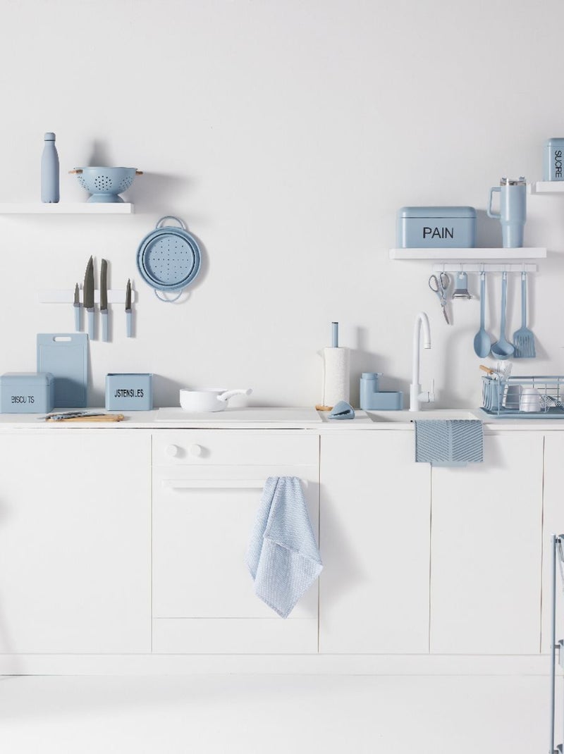 Lot de 2 torchons vaisselle en coton KITCHEN Bleu - Kiabi