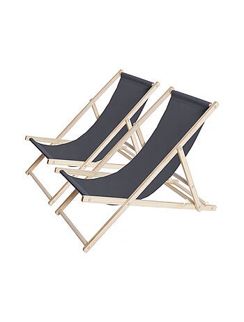 Lot de 2 transats en bois