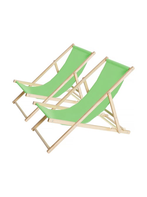 Lot de 2 transats en bois - Kiabi Lot de 2 transats en bois - Kiabi