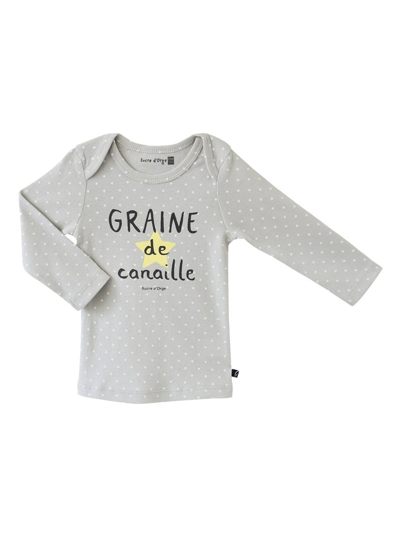Lot de 2 tshirt Albin sucre d'orge Gris Jaune - Kiabi