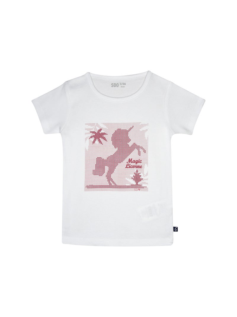 Lot de 2 tshirt manches courtes Primarosa Blanc Rose - Kiabi