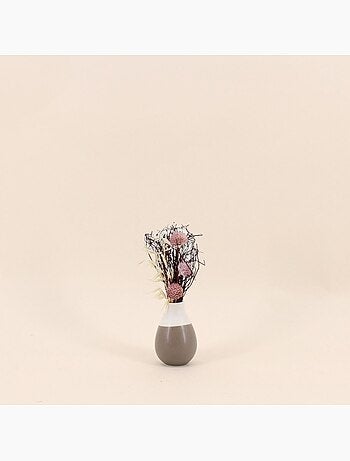 Lot de 2 vases en céramique avec fleurs séchées