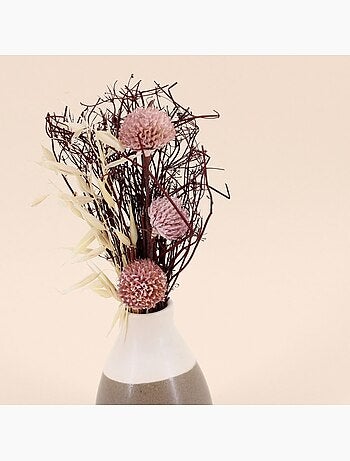 Lot de 2 vases en céramique avec fleurs séchées