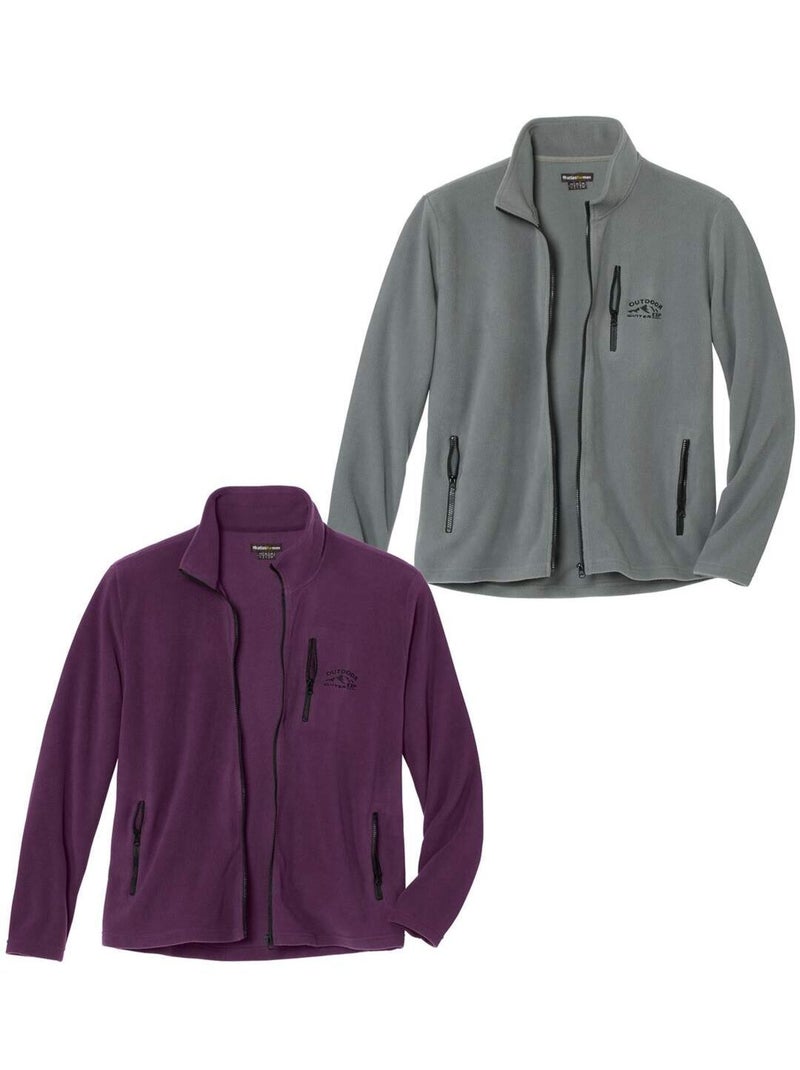 Lot de 2 Vestes Polaires Sport Mountain   - ATLAS FOR MEN Gris Violet - Kiabi