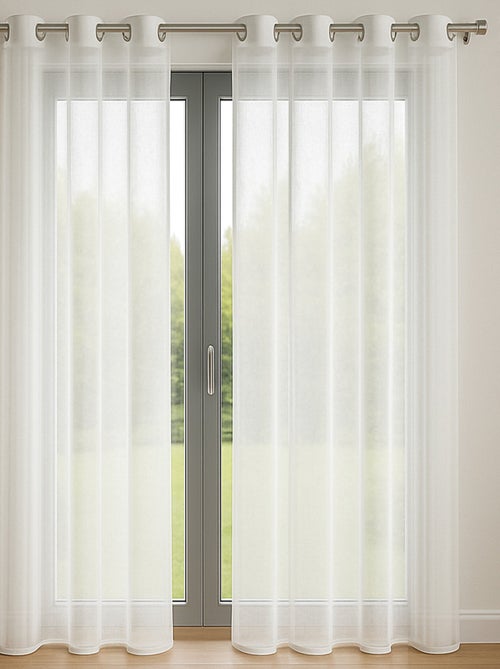 Lot de 2 Voilages 140 x 240 cm Blanc - Kiabi