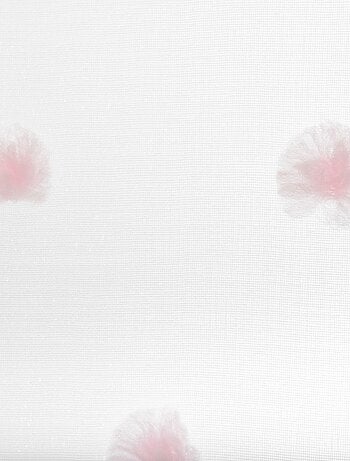 Lot de 2 voilages avec pompons effet plumetis ROSI