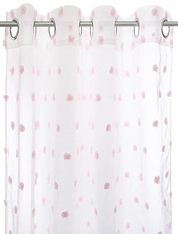 Lot de 2 voilages avec pompons effet plumetis ROSI
