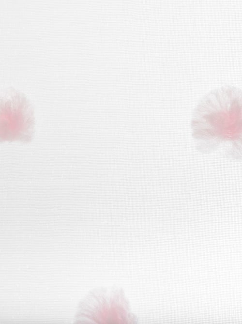 Lot de 2 voilages avec pompons effet plumetis ROSI - Kiabi Lot de 2 voilages avec pompons effet plumetis ROSI - Kiabi