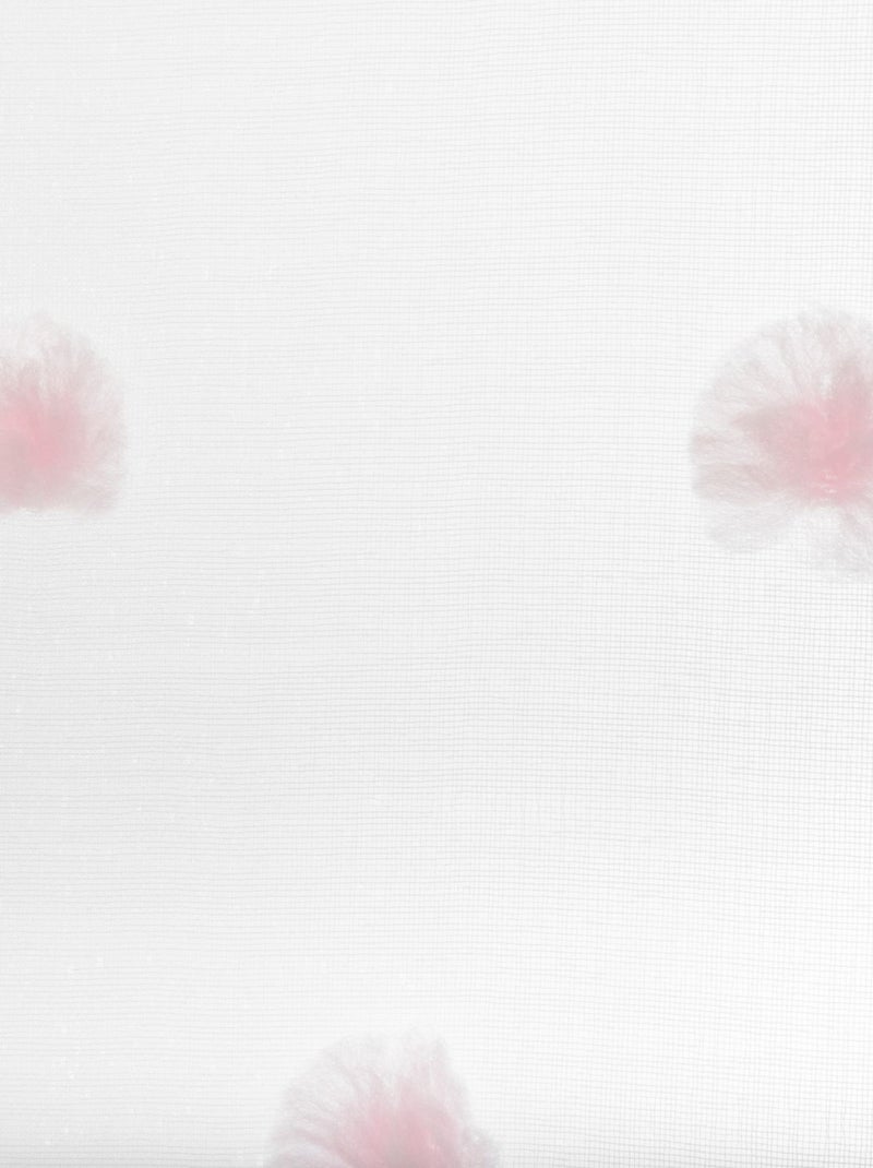 Lot de 2 voilages avec pompons effet plumetis ROSI Rose - Kiabi