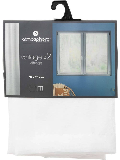 Lot de 2 voilages de fenêtre MOLY - Kiabi