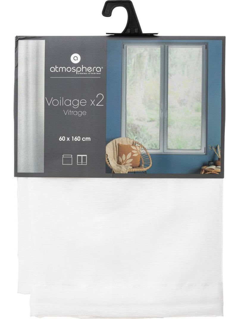 Lot de 2 voilages épurés moly Blanc - Kiabi