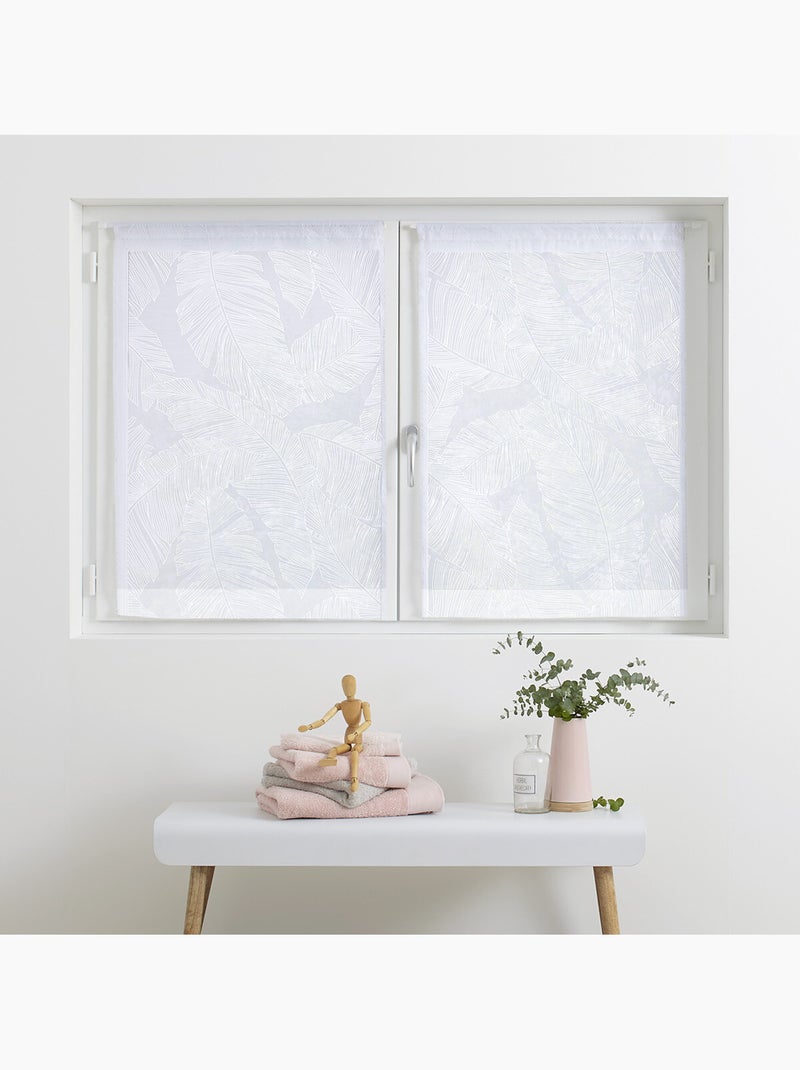 Lot de 2 voilages FEUILLE Blanc - Kiabi