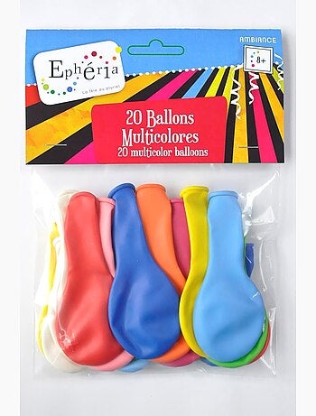 Lot de 20 ballons gonflables multicolores