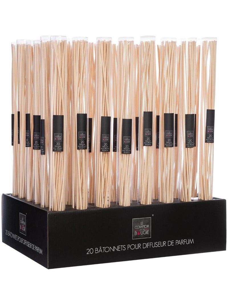 Lot de 20 bâtons diffuseurs grand format en rotin SOPA Blanc - Kiabi