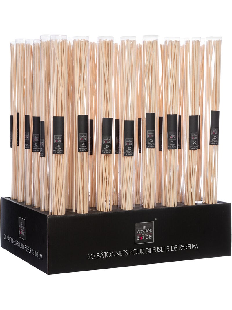Lot de 20 bâtons diffuseurs grand format en rotin SOPA Blanc - Kiabi