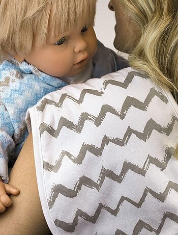 Lot de 20 bavoirs bébé pour épaule 100% coton - Monsieur Bébé