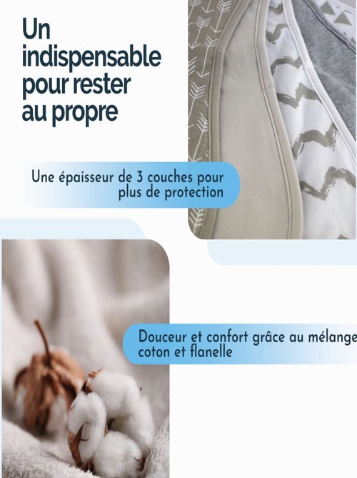 Lot de 20 bavoirs bébé pour épaule 100% coton - Monsieur Bébé - Kiabi