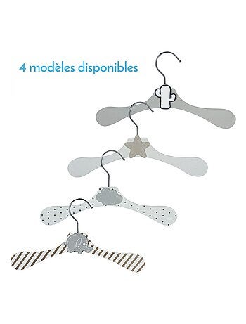 Lot de 20 cintres en bois 28 cm pour bébé, enfant avec crochet pivotant - Monsieur Bébé