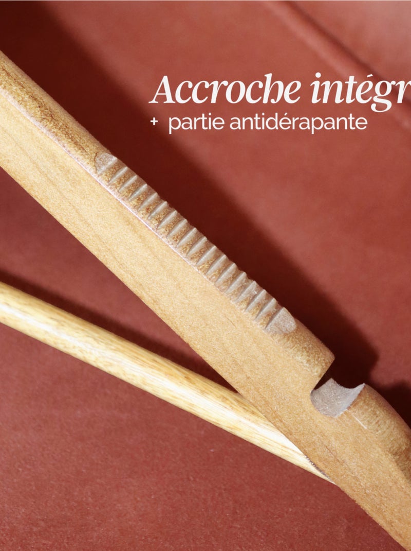 Lot de 20 cintres pour vêtements adulte premium avec crochet pivotant à 360° - Vivezen Beige - Kiabi