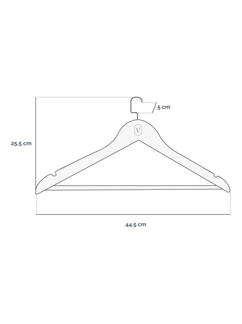 Lot de 20 cintres pour vêtements adulte premium + avec crochet pivotant à 360° - Vivezen Marron foncé - Kiabi
