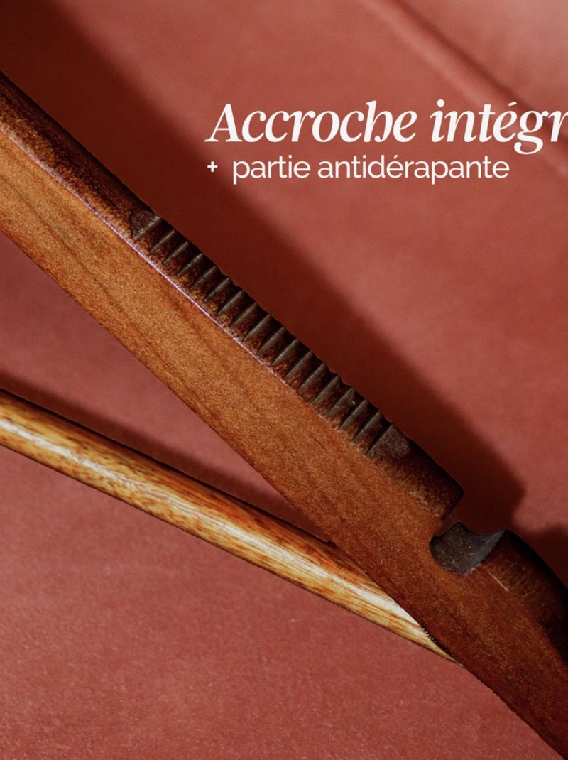 Lot de 20 cintres pour vêtements adulte premium avec crochet pivotant à 360° - Vivezen Marron foncé - Kiabi