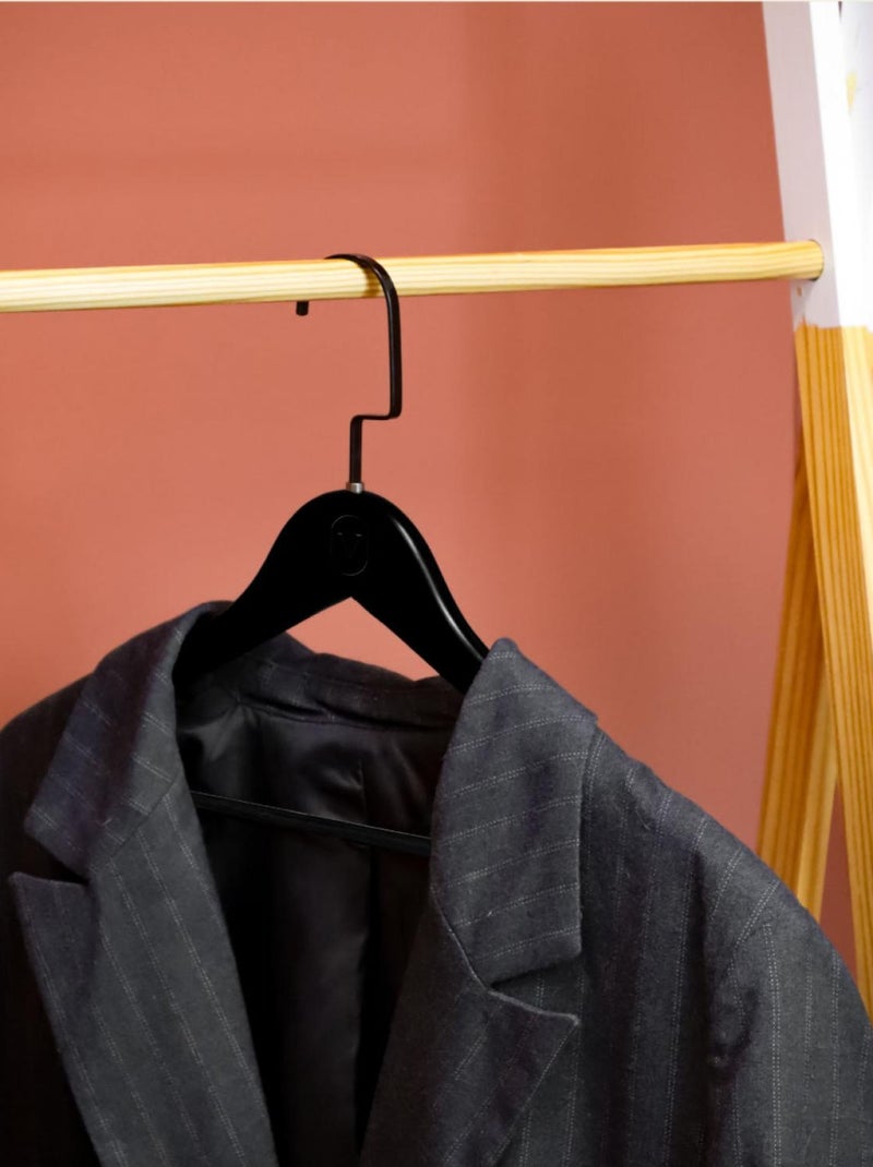 Lot de 20 cintres pour vêtements adulte premium + avec crochet pivotant à 360° - Vivezen Noir - Kiabi