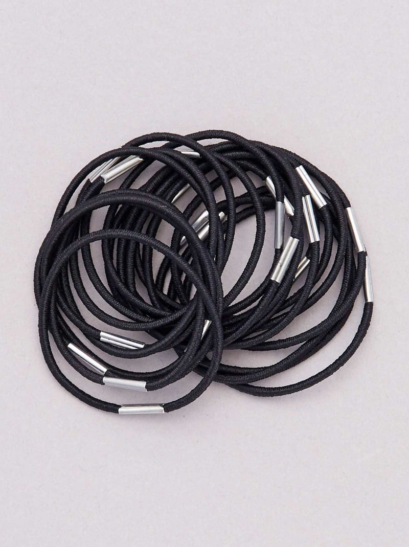 Lot de 20 élastiques pour cheveux noir - Kiabi