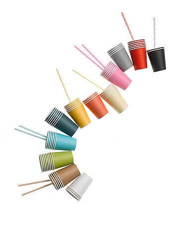 Lot de 20 gobelets en carton noir