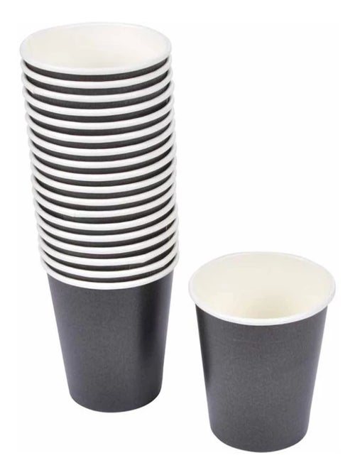 Lot de 20 gobelets en carton Noir - Kiabi