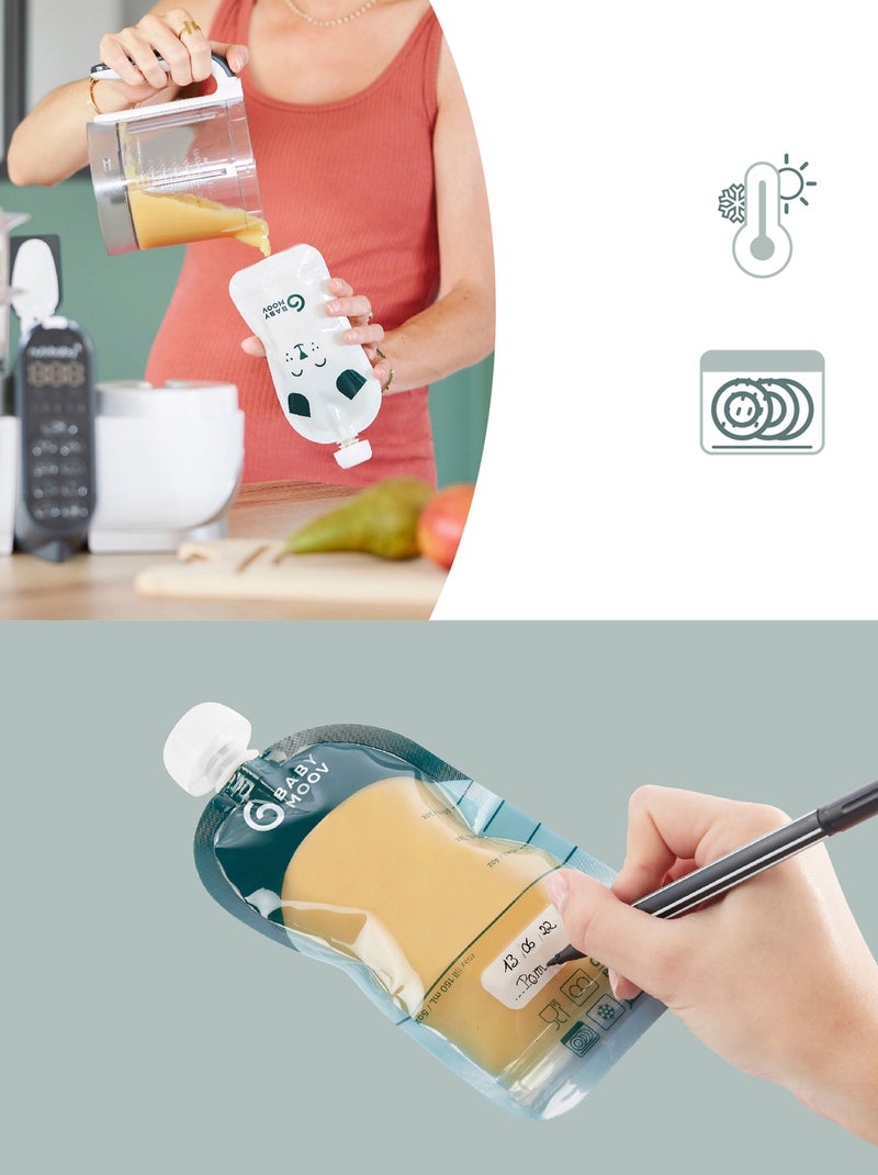 Lot de 20 gourdes réutilisables 'BabyMoov' multicolore - Kiabi