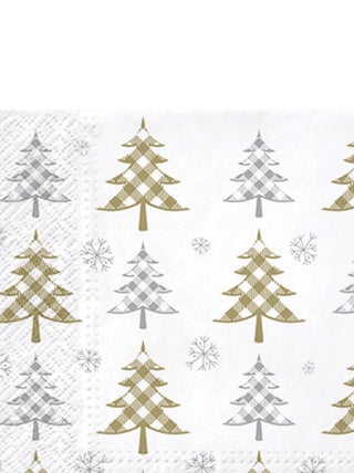Lot de 20 serviettes en papier 33 x 33 cm Duo de sapins