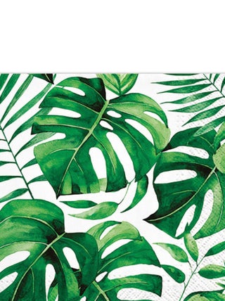 Lot de 20 serviettes en papier 33 x 33 cm Feuilles monstera