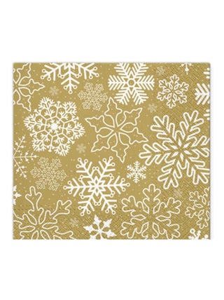 Lot de 20 serviettes en papier 33 x 33 cm Flocons blancs